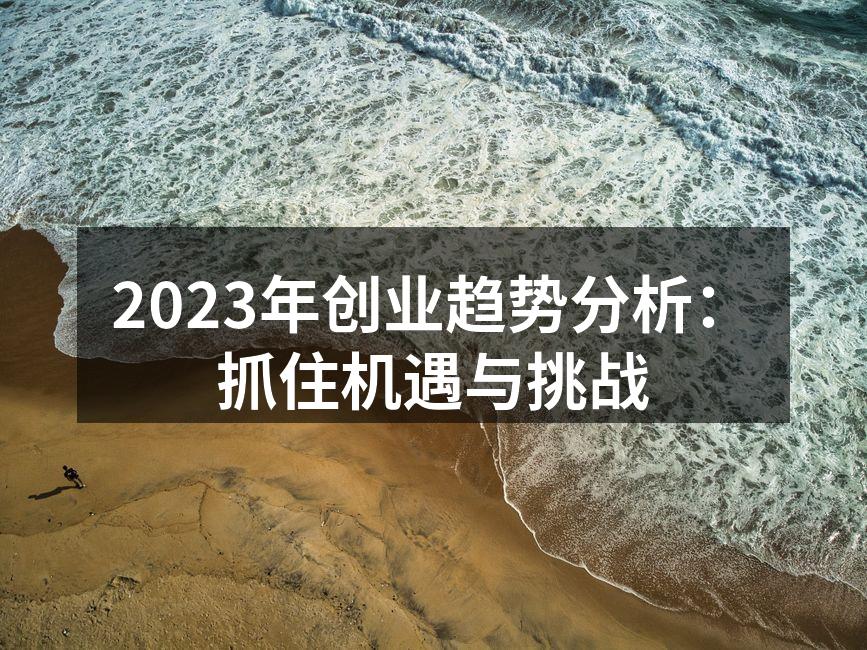 2023年创业趋势分析：抓住机遇与挑战