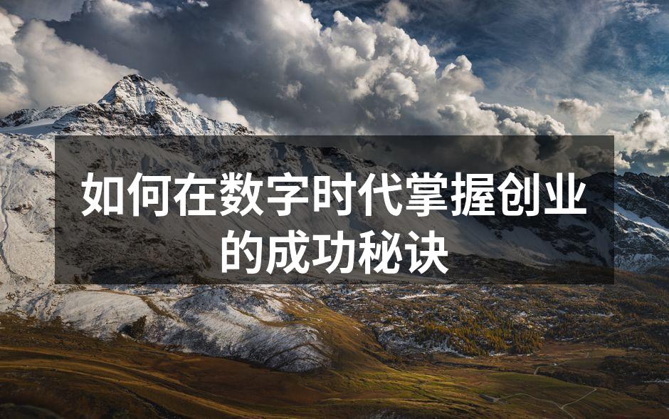 如何在数字时代掌握创业的成功秘诀